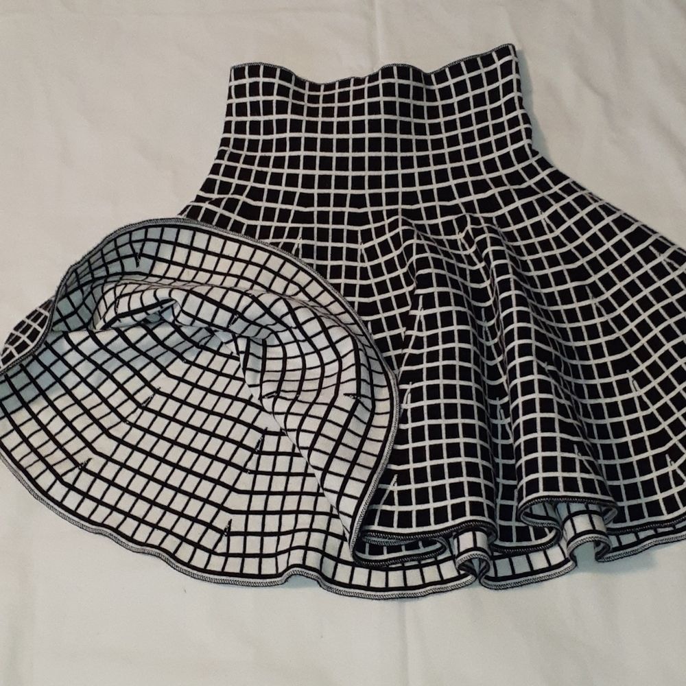 Cache Cache High Waist Circle Miniskirt Squares S - Picture 5 of 5